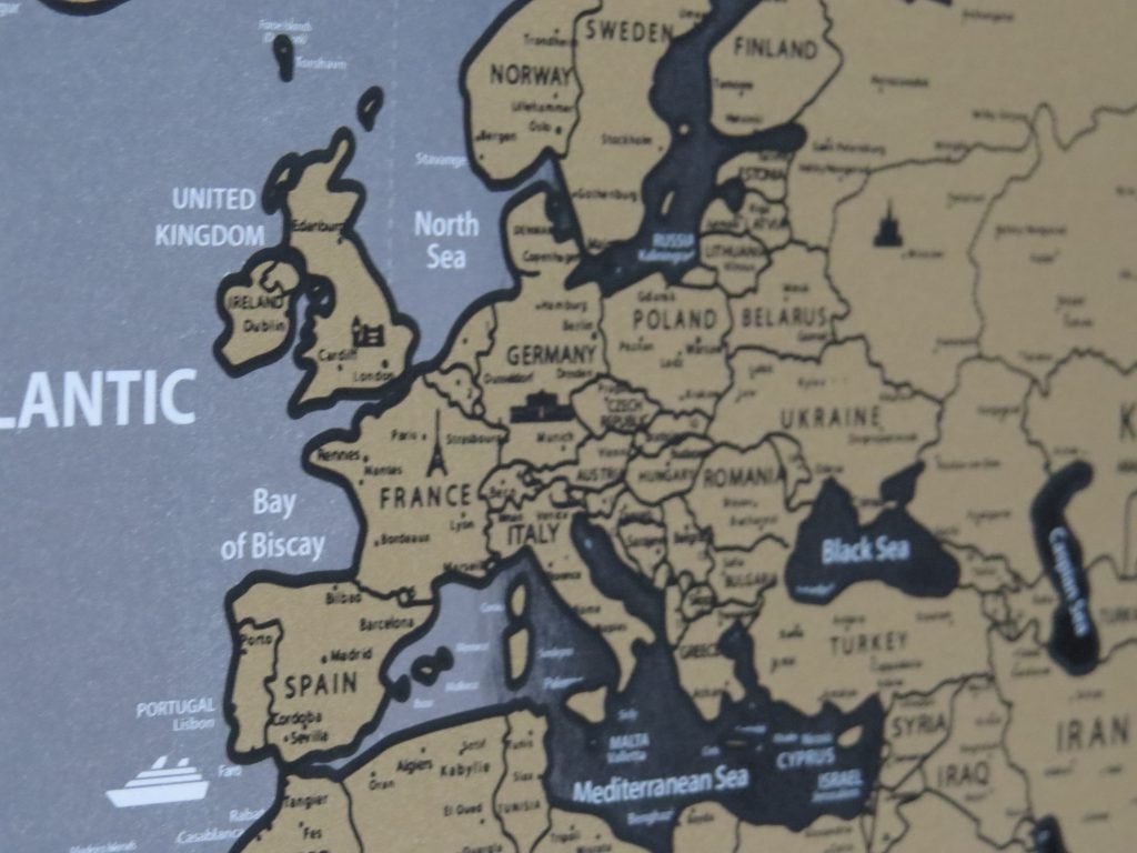 scratch map Europe