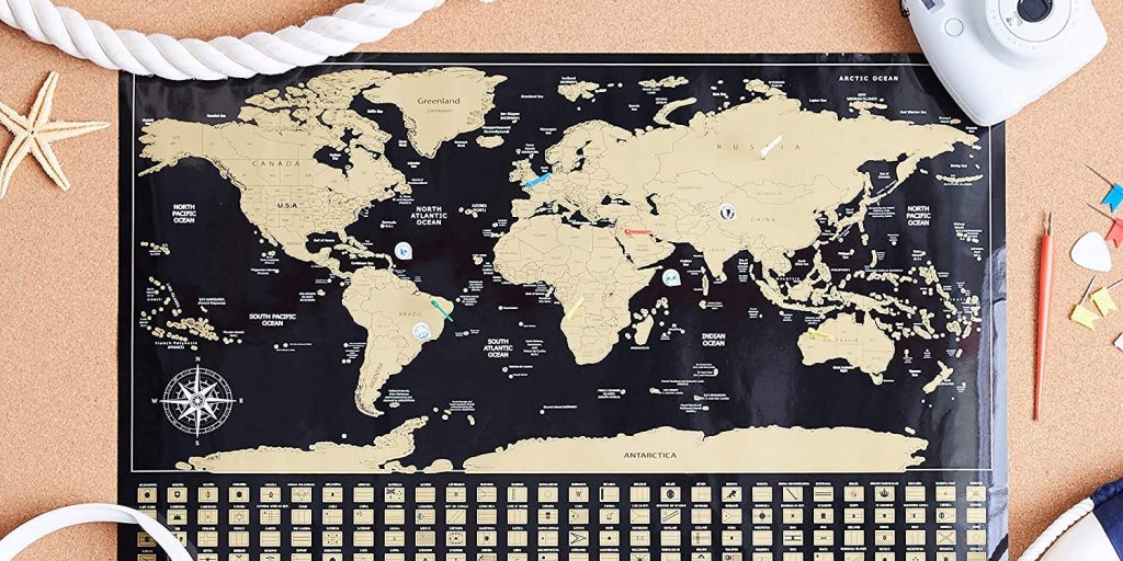 World Map Scratch Poster